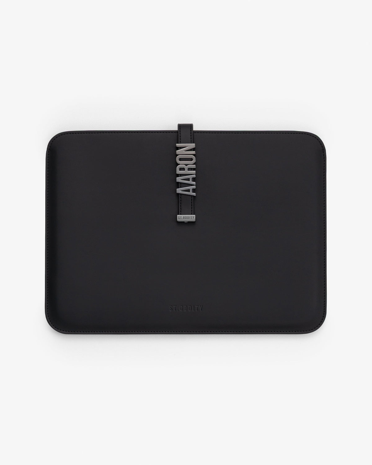 13"/14" Laptop Sleeve in Black/Gunmetal with Personalised Hardware