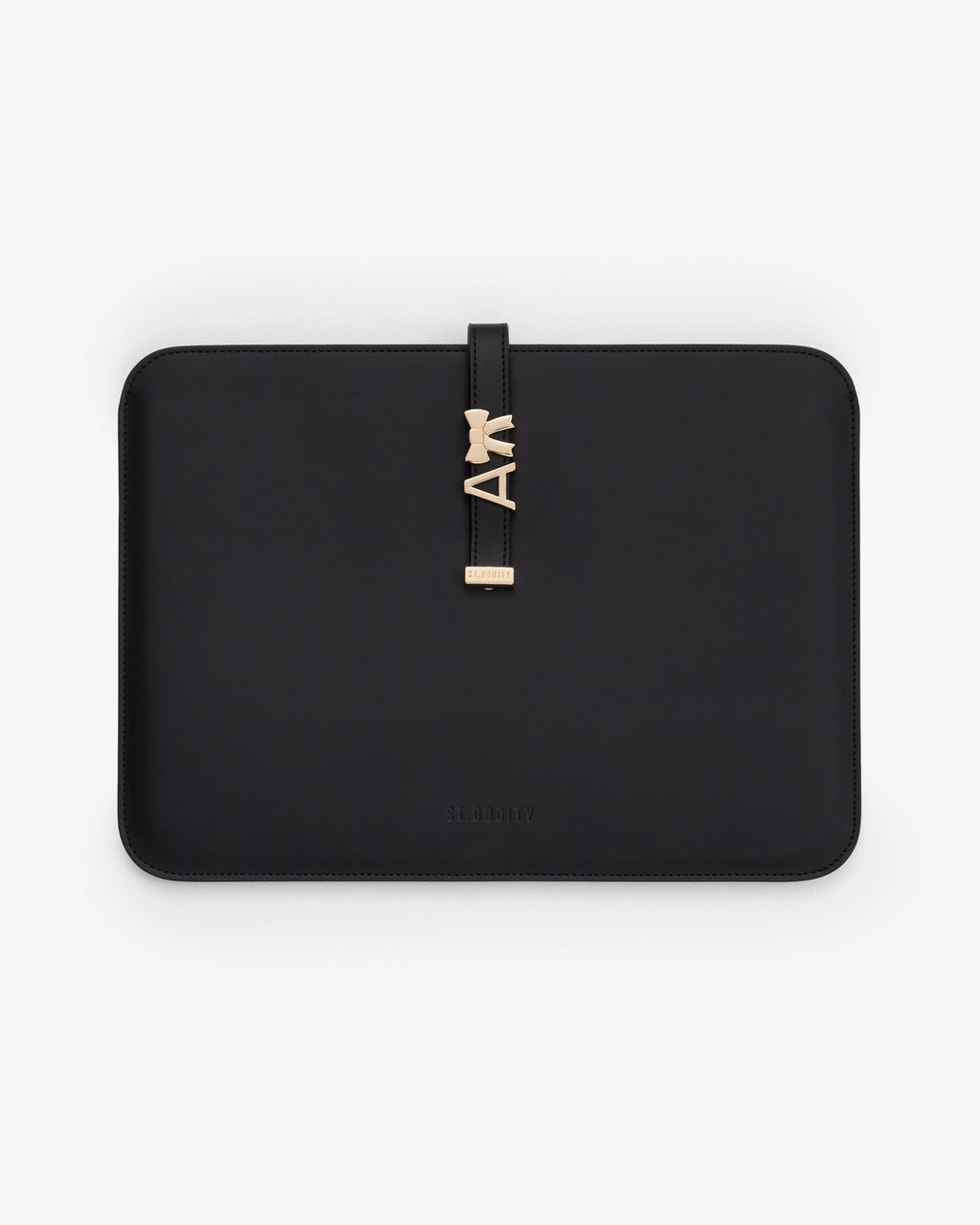 13"/14" Laptop Sleeve in Black/Gold with Personalised Hardware