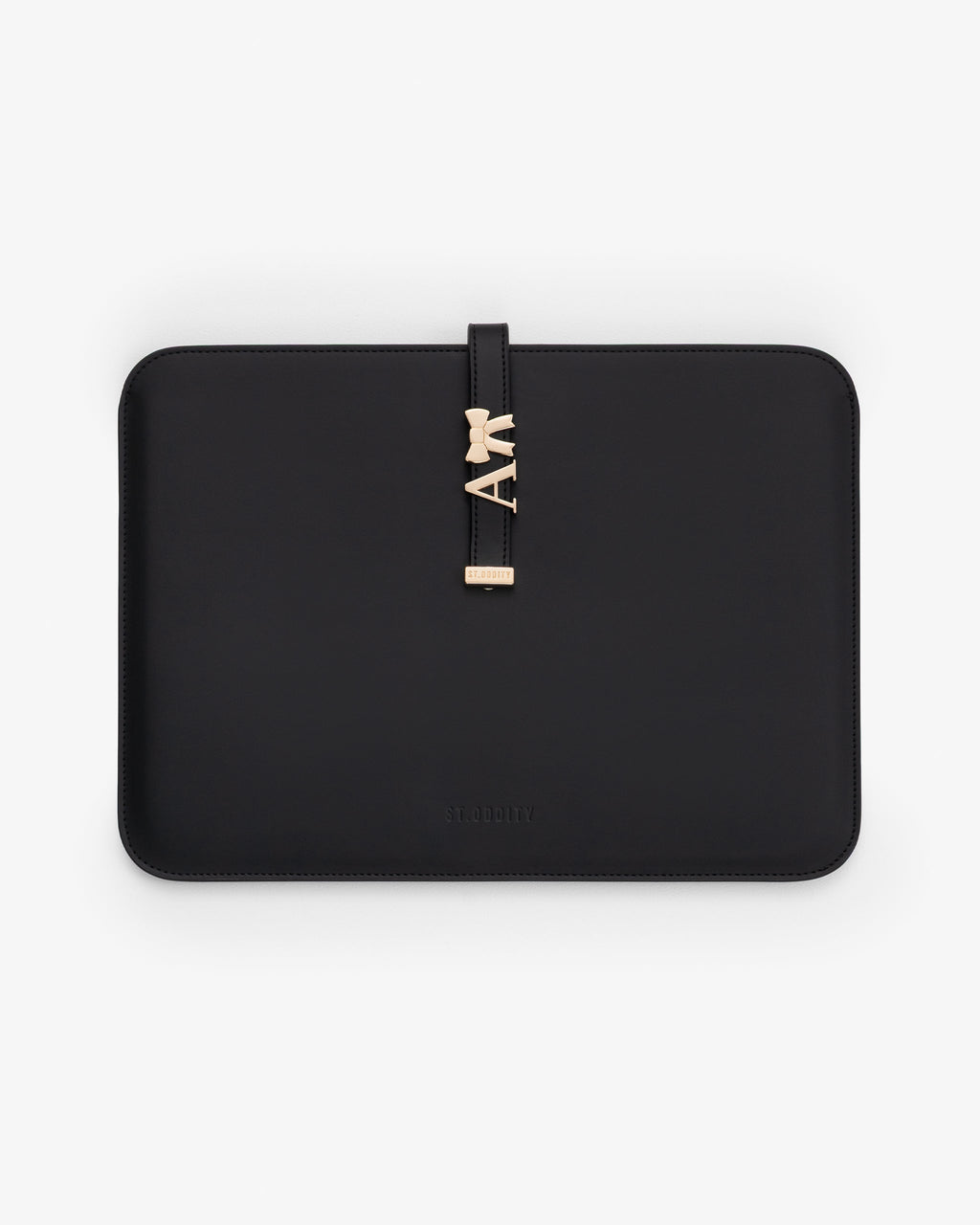 13"/14" Laptop Sleeve in Black/Gold with Personalised Hardware