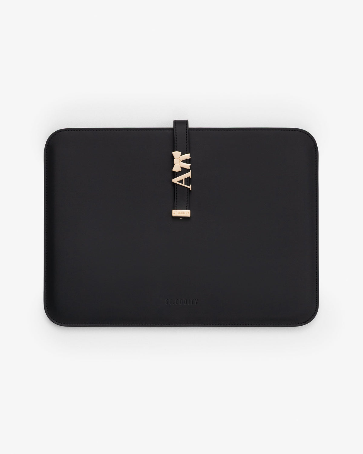 13"/14" Laptop Sleeve in Black/Gold with Personalised Hardware