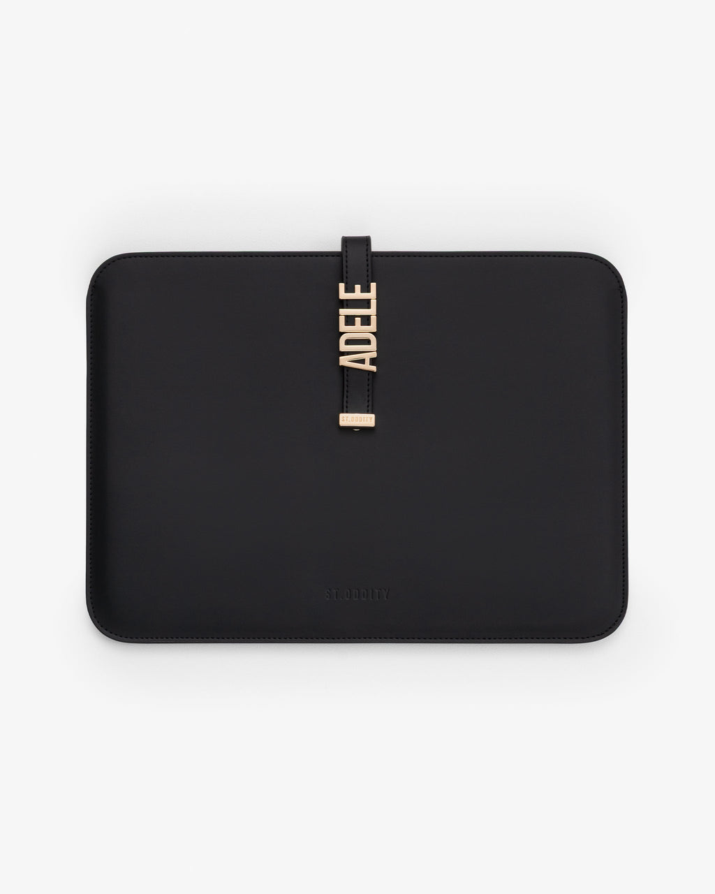 13"/14" Laptop Sleeve in Black/Gold with Personalised Hardware