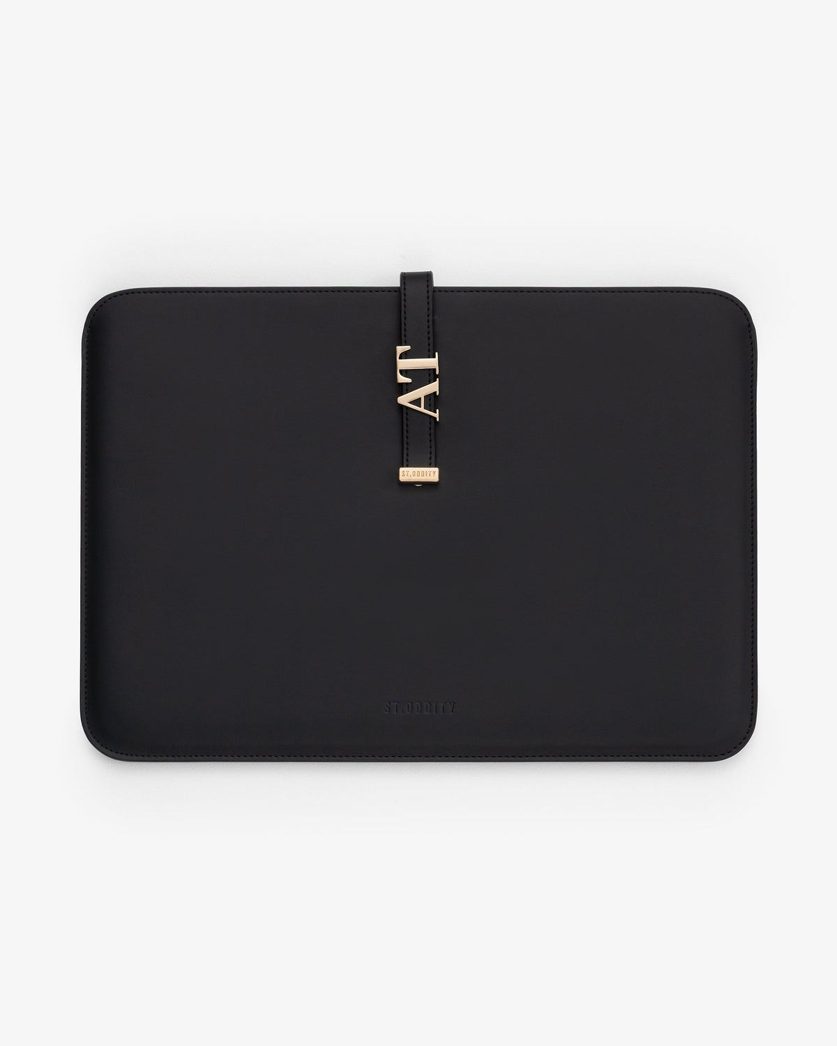 15"/16" Laptop Sleeve in Black/Gold with Personalised Hardware