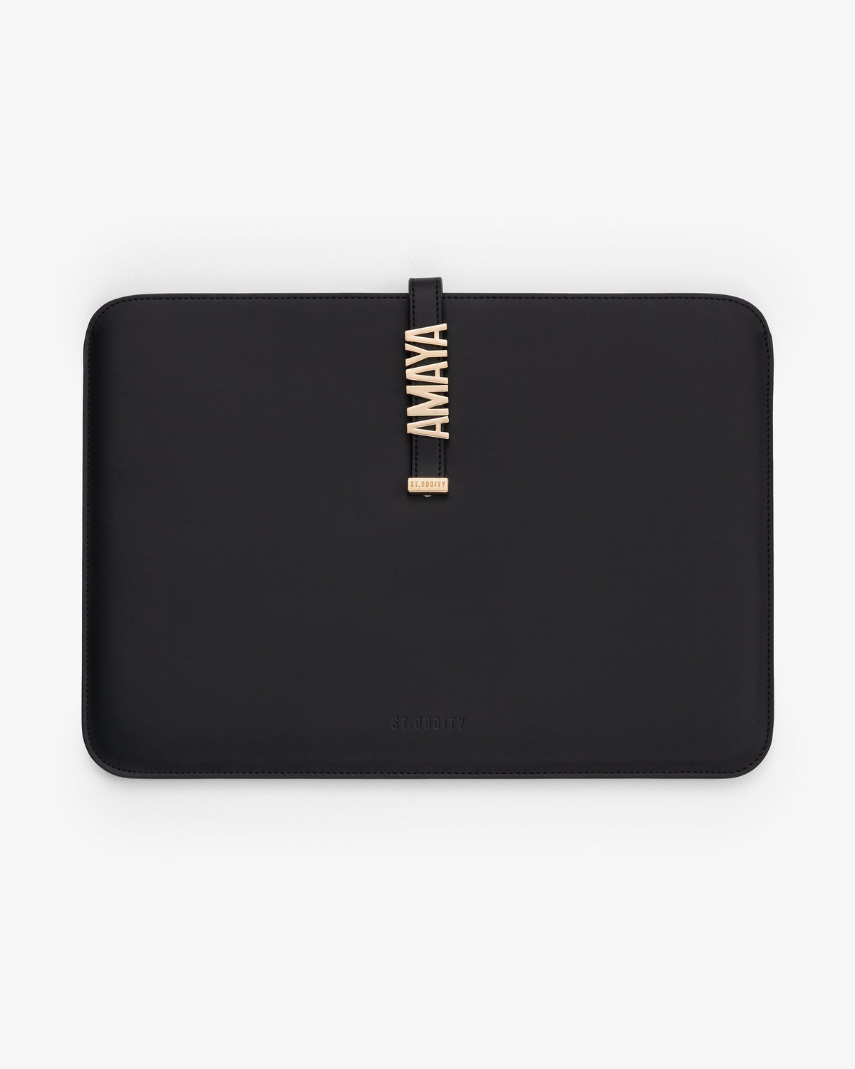 15"/16" Laptop Sleeve in Black/Gold with Personalised Hardware